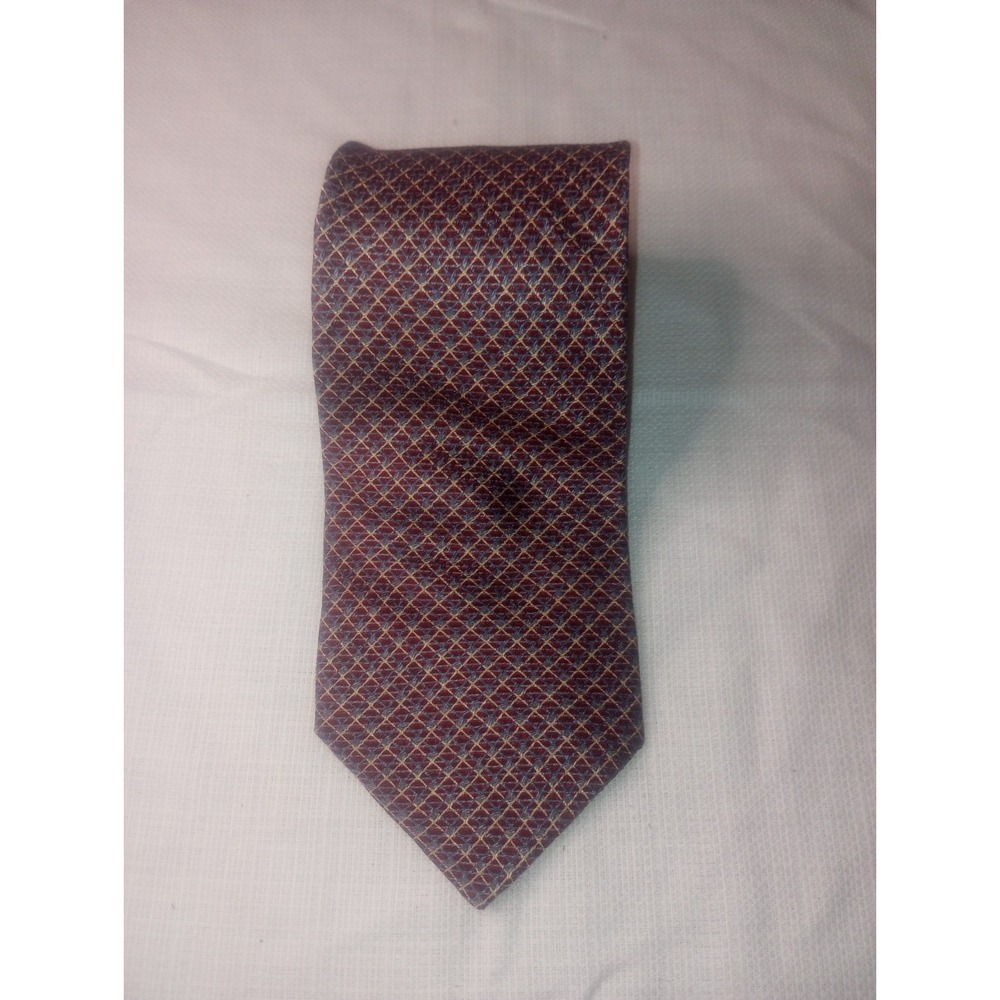 Innocenti Tailored For Tom James Red Multi Color Geometric Silk USA Tie